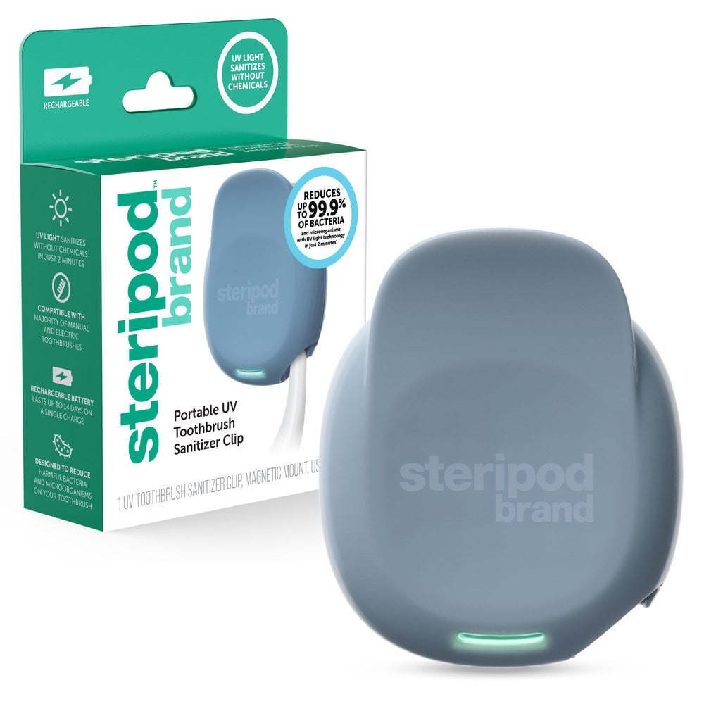 
                  
                    Steripod Brand Portable UV Rechargeable Toothbrush Sanitizer Clip, Slate color
                  
                