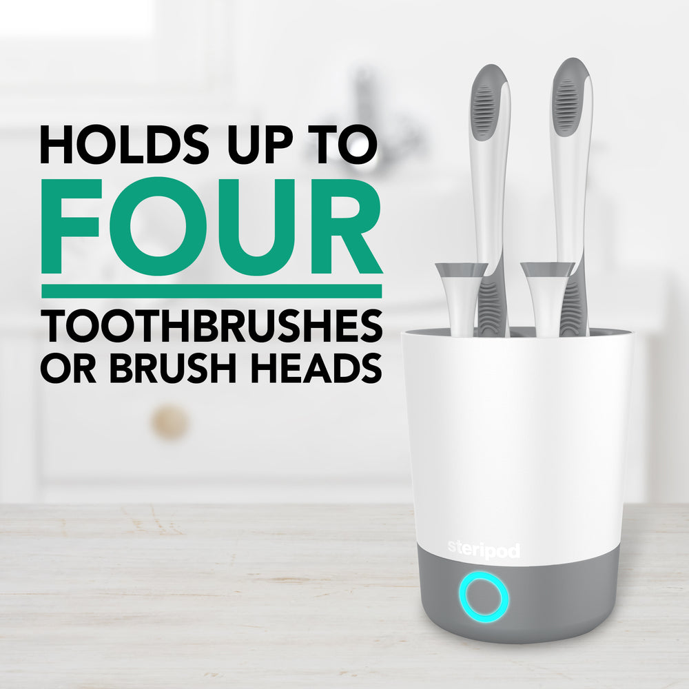 
                  
                    UV Home Toothbrush Sanitizer holds up to four toothbrushes or brush heads
                  
                